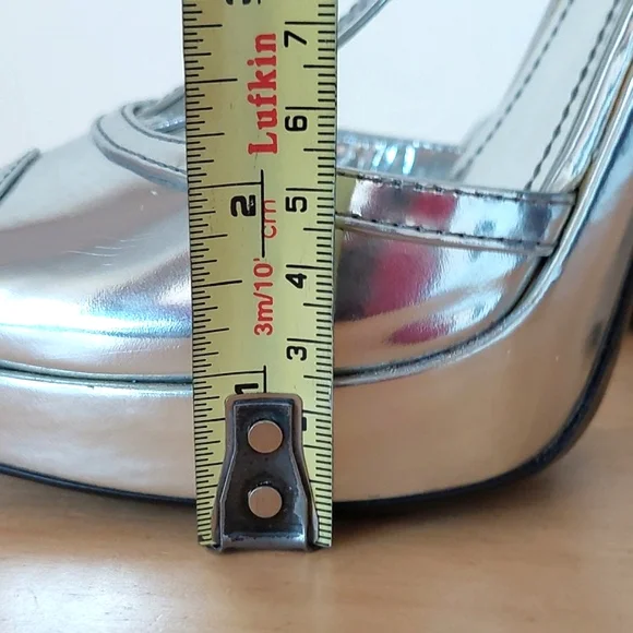 Burberry Silver Leather High Heel Sandals - Picture 16 of 16